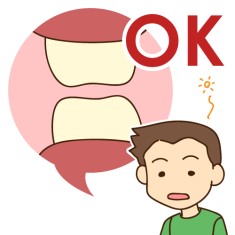 上下の歯　接触